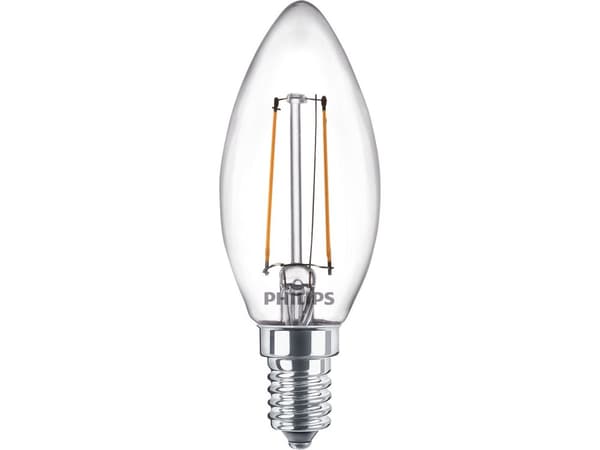Philips Kynttilälamppu ja Lustre, 2 W, 25 W, E14, 250 lm, 15000 h, Lämmin valkoinen