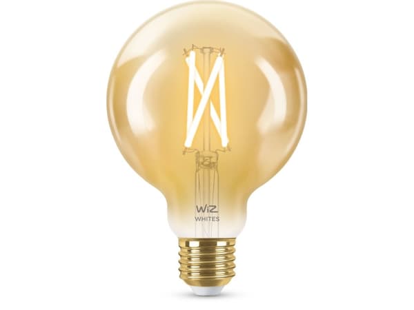 WiZ Filament-pallolamppu amber 6,7 W (vastaa 50 W) G95 E27, Älylamppu, Wi-Fi, Kulta, E27, Multi, 2000 K