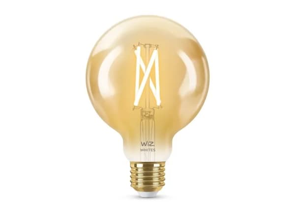 WiZ Filament-pallolamppu amber 6,7 W (vastaa 50 W) G95 E27, Älylamppu, Wi-Fi, Kulta, E27, Multi, 2000 K