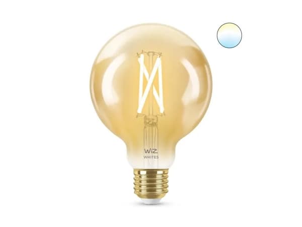 WiZ Filament-pallolamppu amber 6,7 W (vastaa 50 W) G95 E27, Älylamppu, Wi-Fi, Kulta, E27, Multi, 2000 K