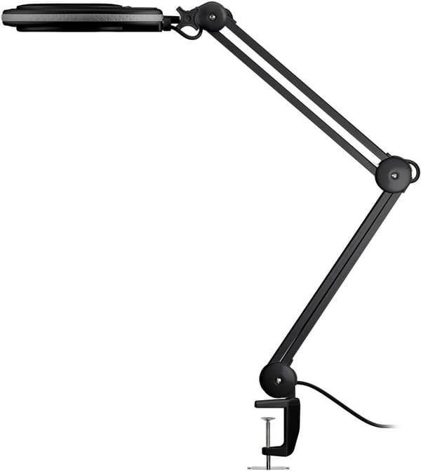 LED-förstoringslampa med klämma, 8 W, svart