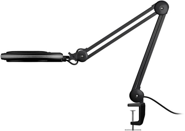 LED-förstoringslampa med klämma, 8 W, svart