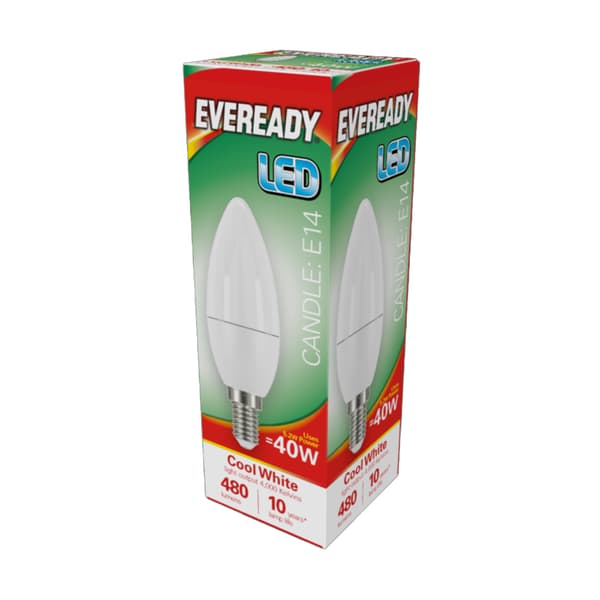 Eveready E14 LED Candle Bulb Cool White One Size