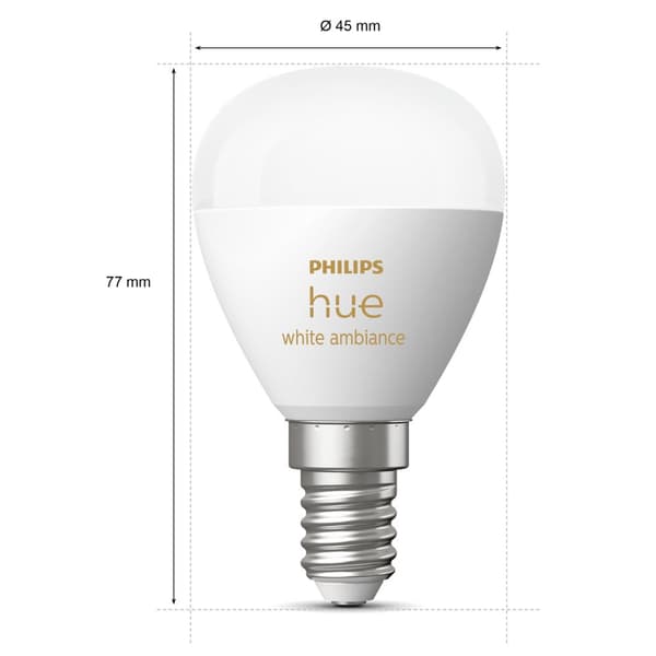 Hue White Ambiance E14 Globe 2-pak