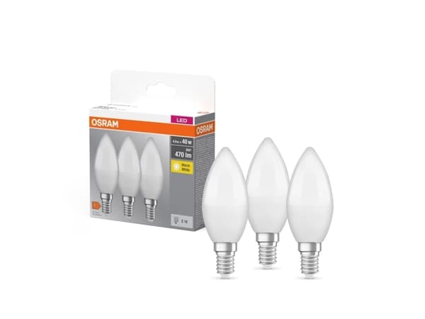 Osram Bulb Led B40 4,9W E14 827 470Lm Fr 3stk