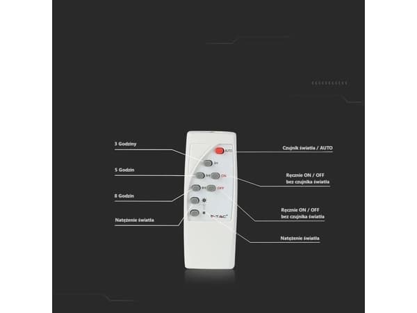 V-TAC 20W IP65 aurinko LED VT-60W 4000K 1650lm 1650lm