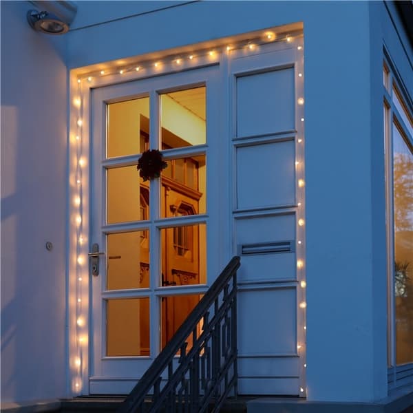 Goobay 80 LED lyskæde "Kugler" med timerfunktion og 2 lysindstillinger, varm hvid (3000 K), batteridrevet, IP44