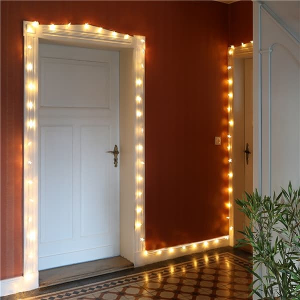 Goobay 80 LED-lyskæde "Stars" med timerfunksjon og 2 lysmoduser, varmhvit (3000 K), batteridrift, IP44