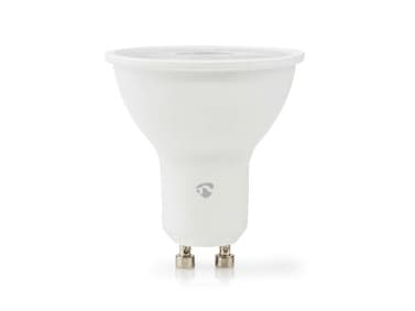 Nedis SmartLife - LED-pære for søkelys - GU10 - 4.7 W (ekvivalent 45 W) - klasse F - RGB/varmt til kjølig hvitt lys - 2200-6500 K - hvit