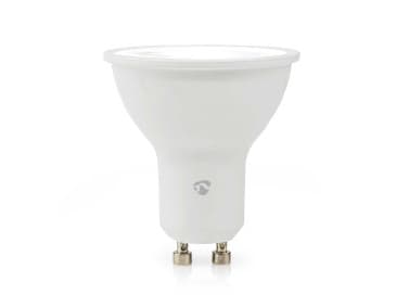 Nedis SmartLife - LED-pære for søkelys - GU10 - 4.7 W (ekvivalent 45 W) - klasse F - RGB/varmt til kjølig hvitt lys - 2200-6500 K - hvit
