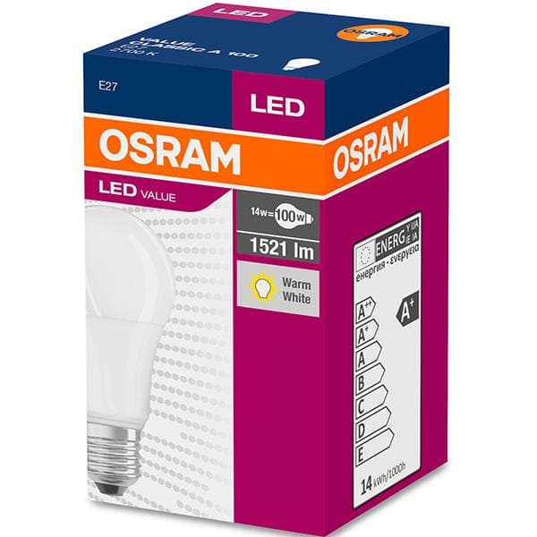 BEC LED Osram, soclu E27, putere 13W, forma clasic, lumina alb calda, alimentare 220 - 240 V, "000004052899971097" (timbru verde 0.45 lei)