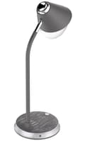 Miniatyrbillede 3 af 6: IMMAX LED stolní lampička FINCH/ Qi nabíjení/ 9W/ 12V/2A/ stmívatelná/ šedá + stříbrné prvky