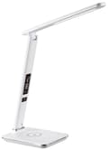 Miniatyrbillede 3 af 4: IMMAX LED stolní lampička Kingfisher/ Qi nabíjení/ 8,5W/ 400lm/ 12V/2,5A/ 3 barvy světla/ sklápěcí rameno/ bílá
