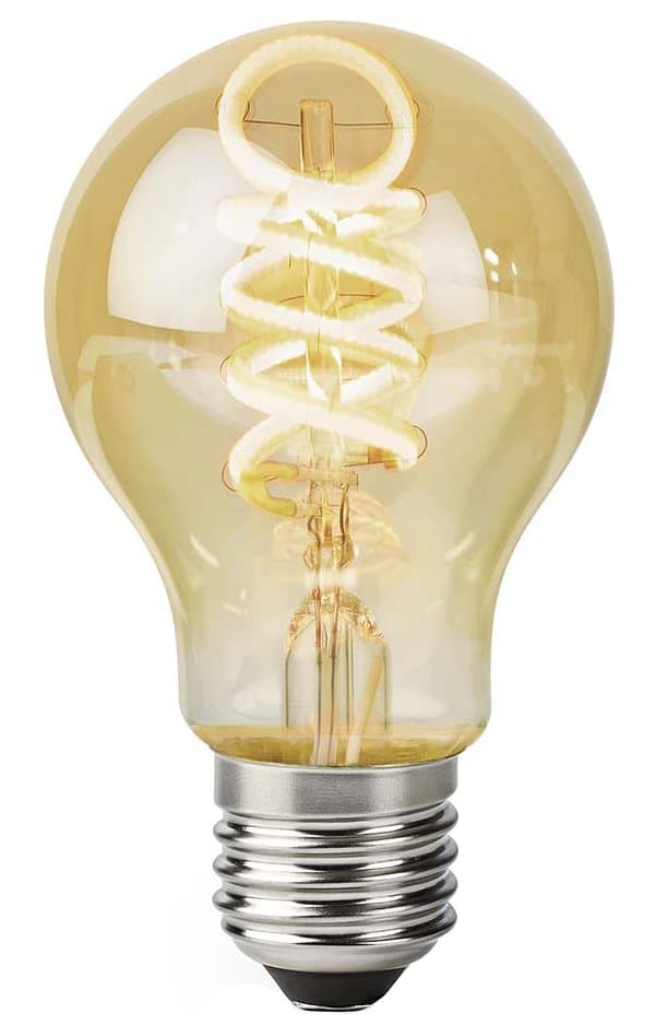 NEDIS Wi-Fi chytrá LED žárovka s vláknem/ E27/ A60/ 4,9W/ 230V/ 360lm/ teplá až studená bílá/ stmívatelná/ zlatá