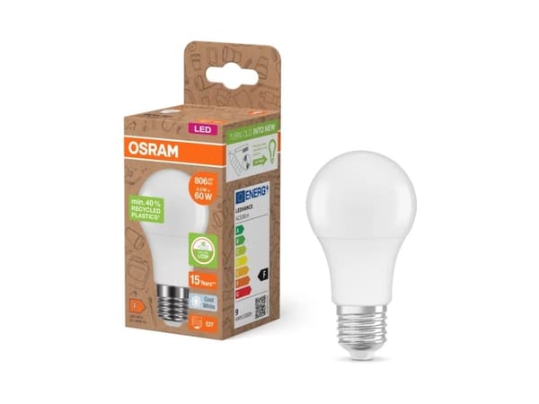 Osram 4058075831827, 8,5 W, 60 W, E27, 806 lm, 15000 h, viileä valkoinen, viileä valkoinen
