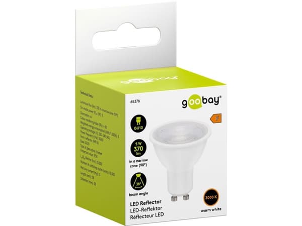 Goobay 65376, 5 W, GU10, 370 lm, 20000 h, Lämmin valkoinen