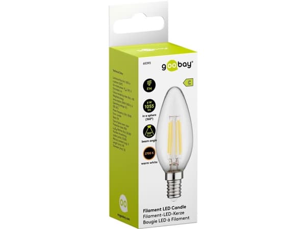 Goobay 65393, 6 W, E14, 1055 lm, 20000 timer, Varm hvit