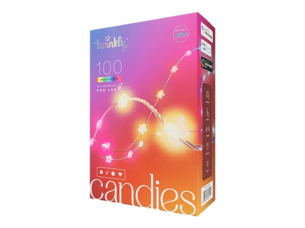 Twinkly Candies - Stringlys - LED x 100 - 7 W - klasse G - 16 millioner farger - stjerne - gjennomsiktig