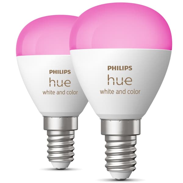 Hue White Color Ambiance E14 Globe 2-pak