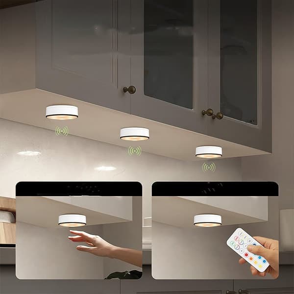 INF 13 väriä vaihdettavat LED Puck -valot kaukosäätimellä Valkoinen  2 Lamps, 1 Remote Control