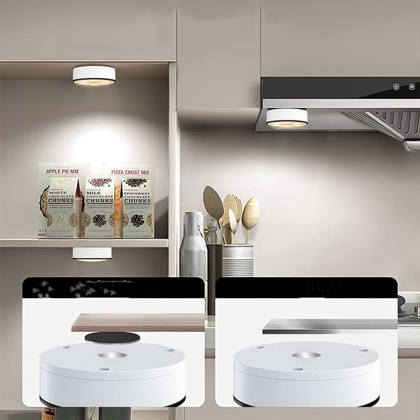 INF 13 väriä vaihdettavat LED Puck -valot kaukosäätimellä Valkoinen  2 Lamps, 1 Remote Control