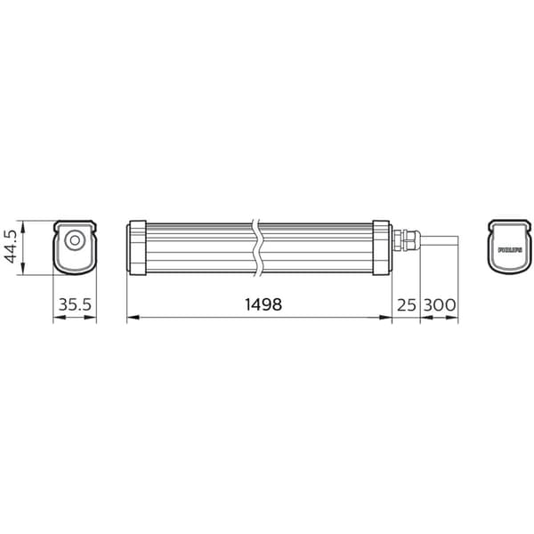ProjectLine Taklampe 150cm 54W 5400lm IP65
