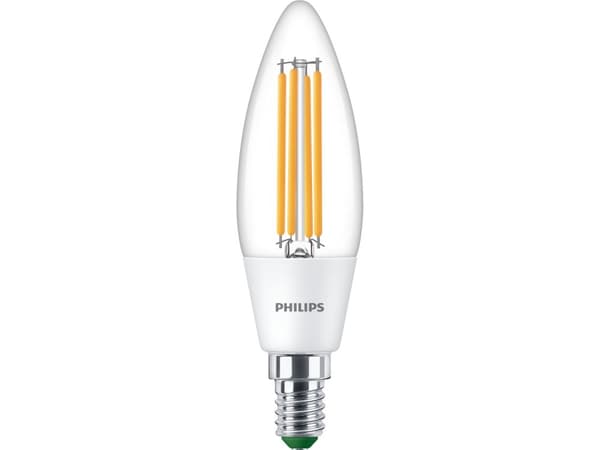Philips - LED-glödlampa - form: B35 - klar finish - E14 - 2.3 W (motsvarande 40 W) - klass A - vitt ljus - 3000 K