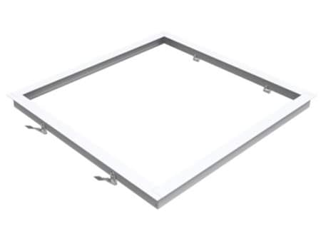 TROLDTEKT RAMME FOR LED FLADPANEL, RAL9016, Som Kit, med 4 fjedre. Kun for Sidelit panel - max. 10-12mm højde + driver