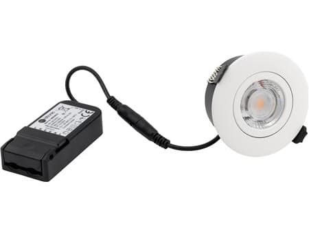 NORDTRONIC Low Profile Flexible G2 Ø75 3000K drivljus, rund, matt vit, för inom- och utomhusbruk