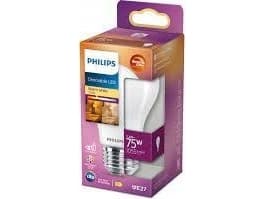 Philips - LED-glödlampa - form: A60 - glaserad finish - E27 - 7.2 W (motsvarande 75 W) - klass D - varmt vitt ljus - 2200-2700 K