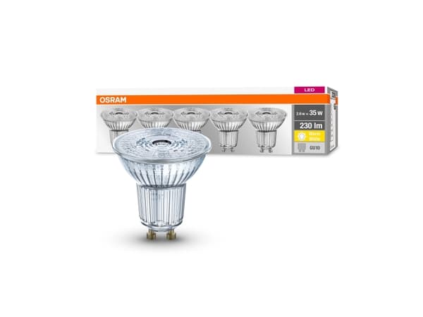 Osram Base, 2,6 W, 35 W, GU10, 230 lm, 10000 h, varmvit