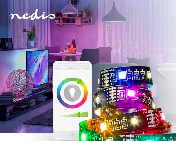 LED-remsa - NEDIS - BTLS20RGBW - Flerfärgad - 2.00 m - Bluetooth - IP20