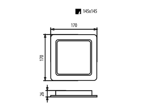 Maclean Panel LED sufitowy Maclean, podtynkowy SLIM, 18W, Neutral White 4000K, 170*170*26mm, 1800lm, MCE374 S