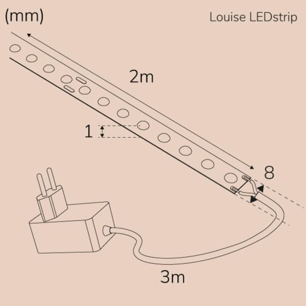 Llitt Louise Ledstrip kit COB-LED DOT IP20 2m 3000K