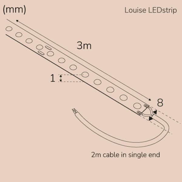Llitt Louise Ledstrip COB-LED DOT uten transformator IP20 3 meter 3000K