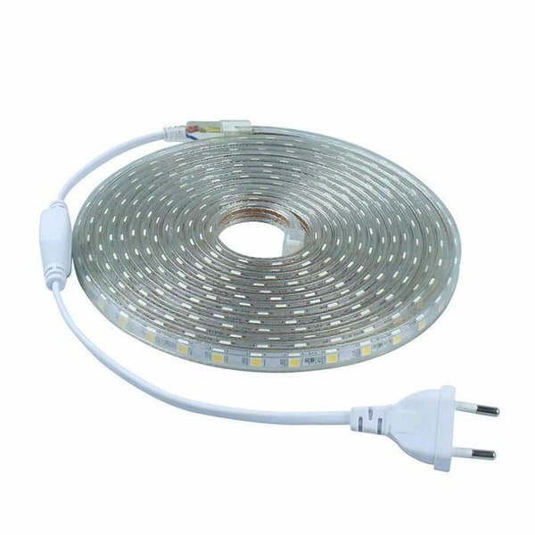Led strip - led band Onssi LED Strips SMD5050 60 Led/m 220v 6000k Kallljus (3 meter) IP65 Vattentät Med LED Sockel...