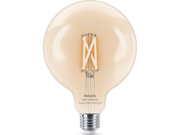 Philips Smart - LED-filamentlyspære - form: G125 - klar finish - E27 - 7 W (ekvivalent 60 W) - klasse E - avstembar hvit - 2700-6500 K