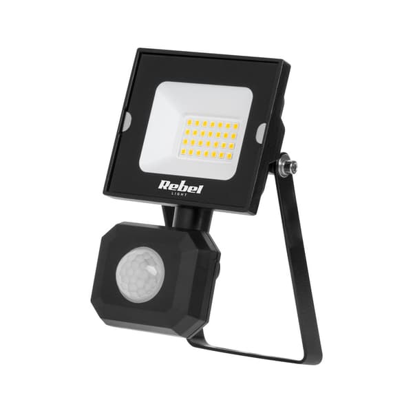 20W LED-spotlight med rörelse- och skymningssensor, 4000K, 230V