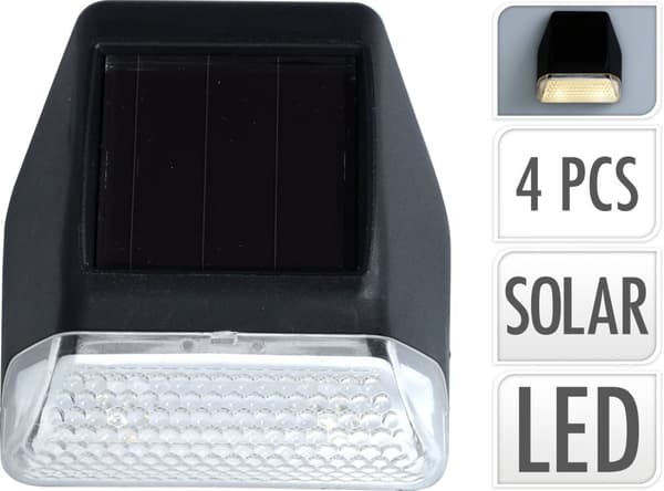 Solcellslampa Klistras 4-pack Svart