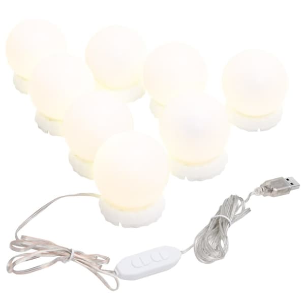 The Living Store Spegelbelysning med 8 LED-lampor varmvit och kallvit -  LED-lampor