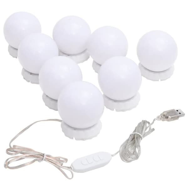 The Living Store Spegelbelysning med 8 LED-lampor varmvit och kallvit -  LED-lampor