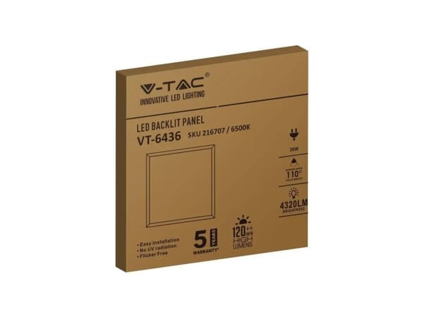 V-TAC VT-6436-N 216706 LED-panel Sæt med 8 stk. EEK: E (A - G) 36 W Neutralhvid Hvid