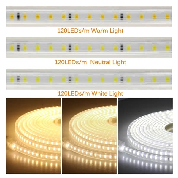 LED-nauha, 120 LEDiä, vedenpitävä, Valkoinen valo, 8M