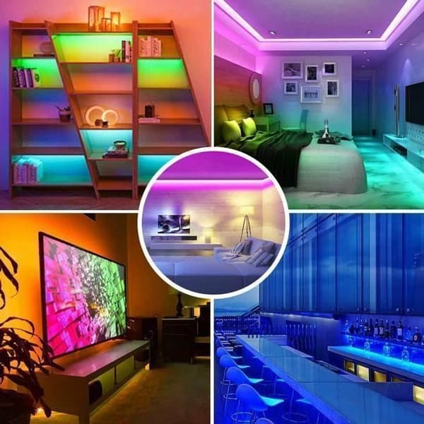3528 RGB 300 LED Strip Lights + 12V 2A strömförsörjning + 44-knapps IR-fjärrkontroll LD614 - 5 m