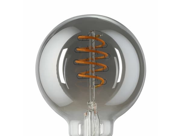 EGLO CONNECT-Z E27 LED G80 røgfarvet globe dekorationspære med spiral og varmt hvidt lys