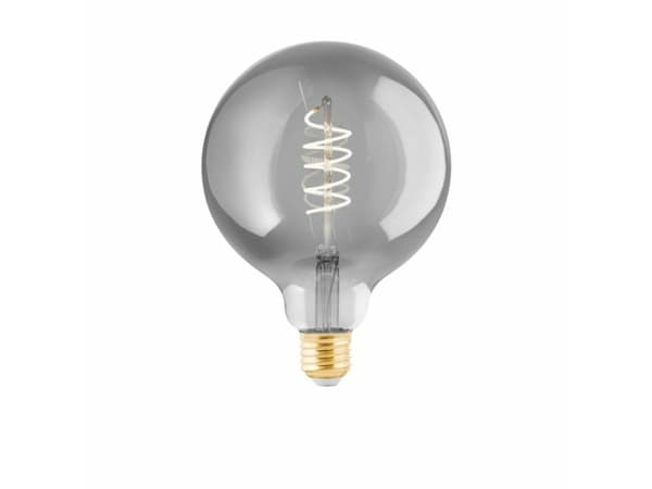 EGLO CONNECT-Z E27 LED G125 røgfarvet globe dekorationspære med spiral og varmt hvidt lys