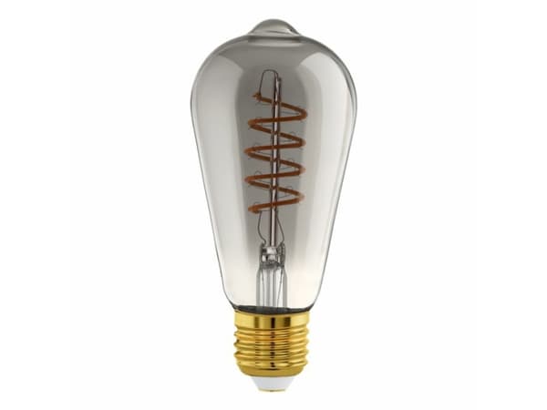 EGLO CONNECT-Z E27 LED ST64 røgfarvet dråbe dekorationspære med spiral og varmt hvidt lys