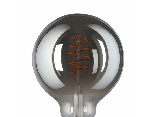 EGLO CONNECT-Z E27 LED G95 røgfarvet globe dekorationspære med spiral og varmt hvidt lys