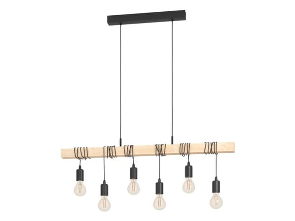 EGLO TOWNSHEND langbordspendel i moderne design i sort og eg