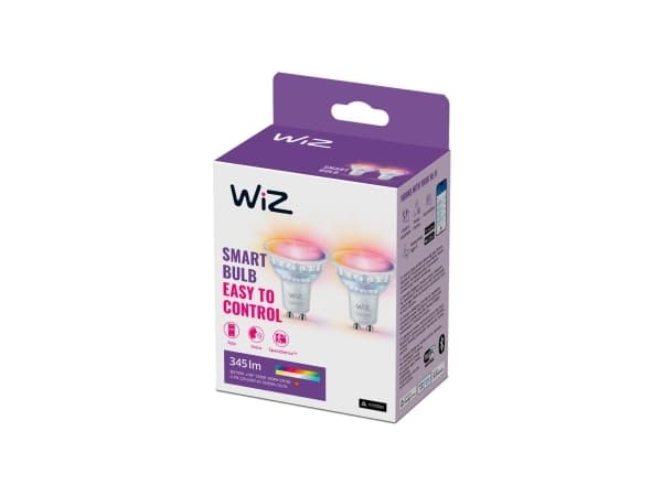 WiZ Spot 50 W PAR16 GU10 x2, Smartpære, Wi-Fi/Bluetooth, Hvit, GU10, PAR16, Hvit